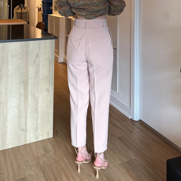 Zara High Waisted Trousers w/ Belt Lt. Pink Sz: XS - Picture 3 of 10